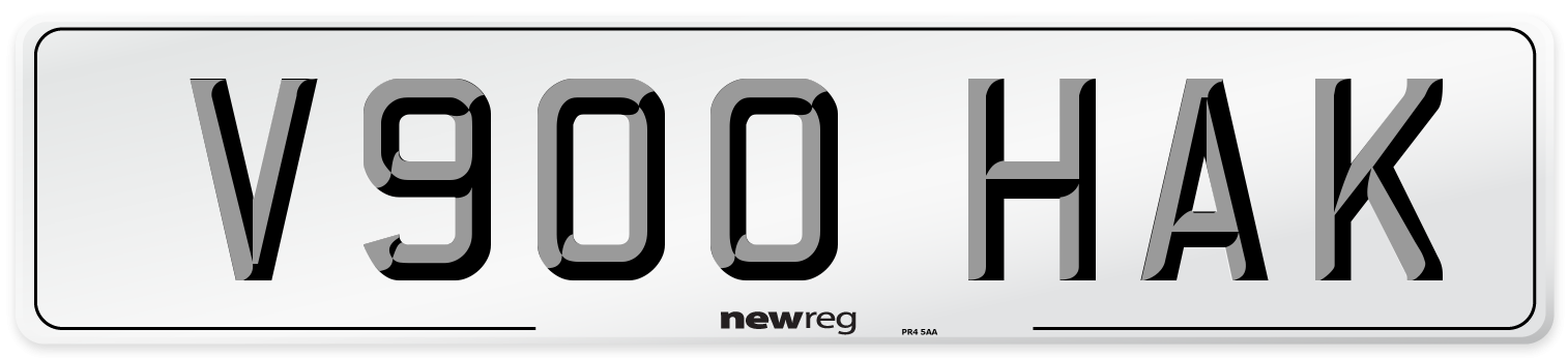 V900 HAK Number Plate from New Reg